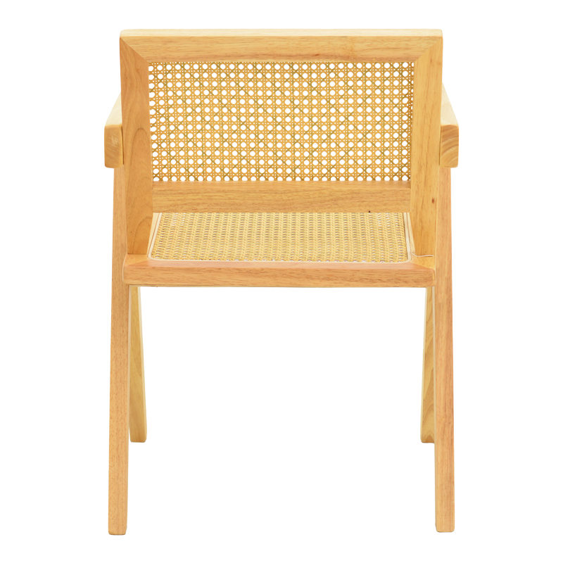 Πολυθρόνα Winslow pakoworld rubberwood-rattan σε φυσική απόχρωση 51x54x80εκ 6