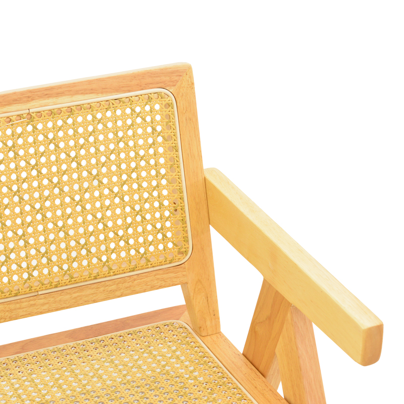 Πολυθρόνα Winslow pakoworld rubberwood-rattan σε φυσική απόχρωση 51x54x80εκ 7