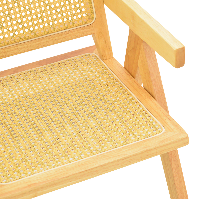 Πολυθρόνα Winslow pakoworld rubberwood-rattan σε φυσική απόχρωση 51x54x80εκ 8