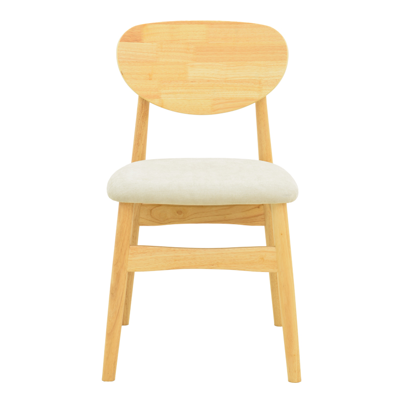 Καρέκλα Cardith pakoworld rubberwood-plywood σε φυσική απόχρωση-ύφασμα γκρι-μπεζ 48x51x78εκ 5