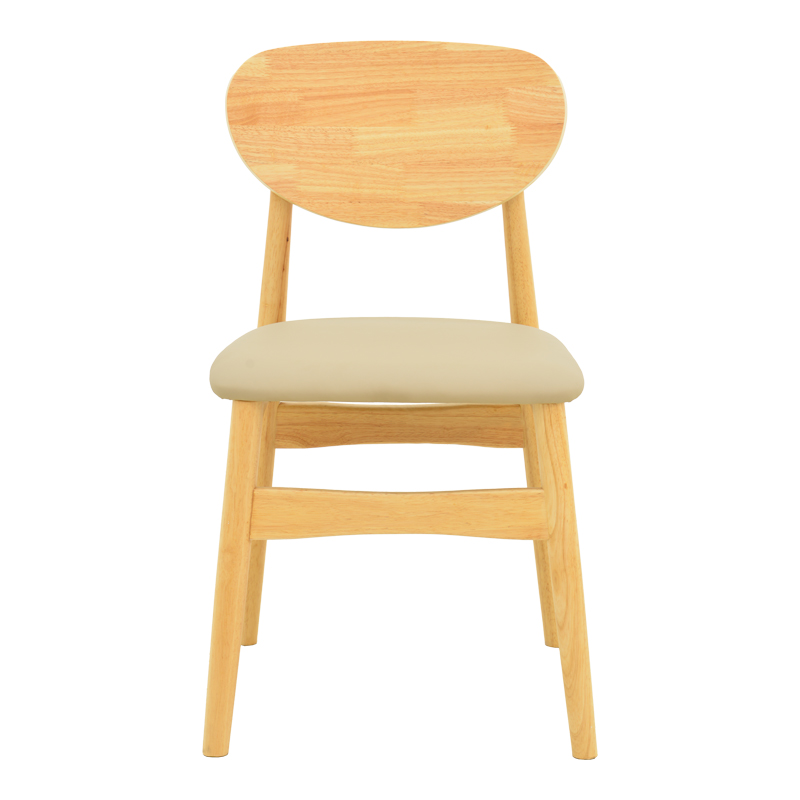 Καρέκλα Cardith pakoworld rubberwood-plywood σε φυσική απόχρωση-pu μπεζ 48x51x78εκ 5