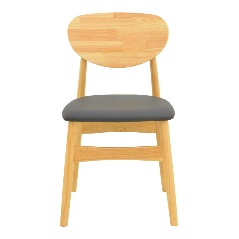 Καρέκλα Cardith pakoworld rubberwood-plywood σε φυσική απόχρωση-pu μαύρο 48x51x78εκ 5