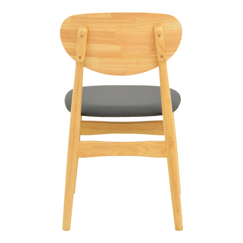 Καρέκλα Cardith pakoworld rubberwood-plywood σε φυσική απόχρωση-pu μαύρο 48x51x78εκ 6