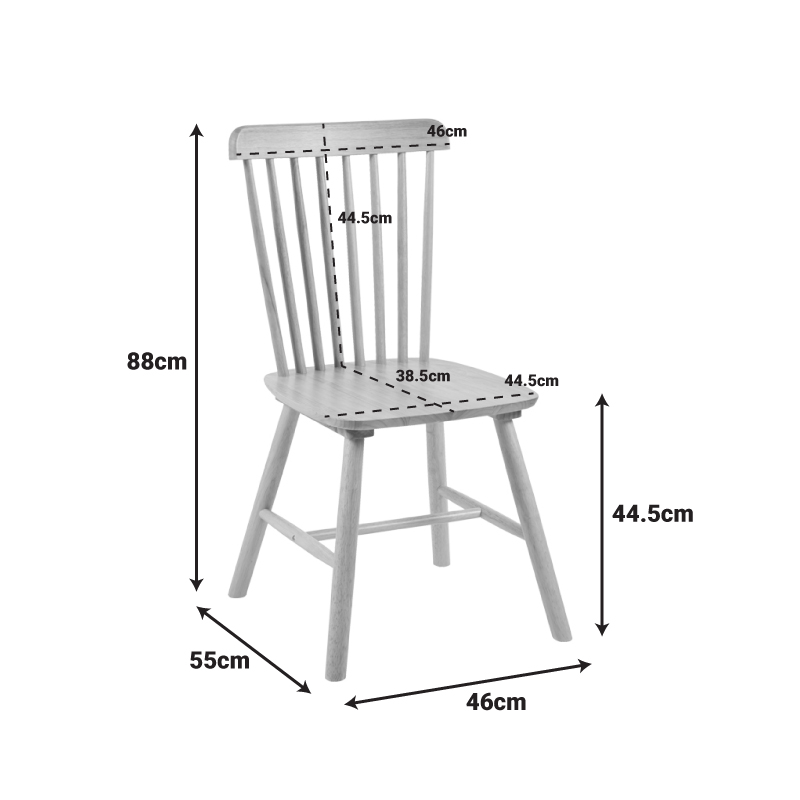 Καρέκλα Bristol pakoworld rubberwood σε μαύρη απόχρωση 45x51x86εκ 2