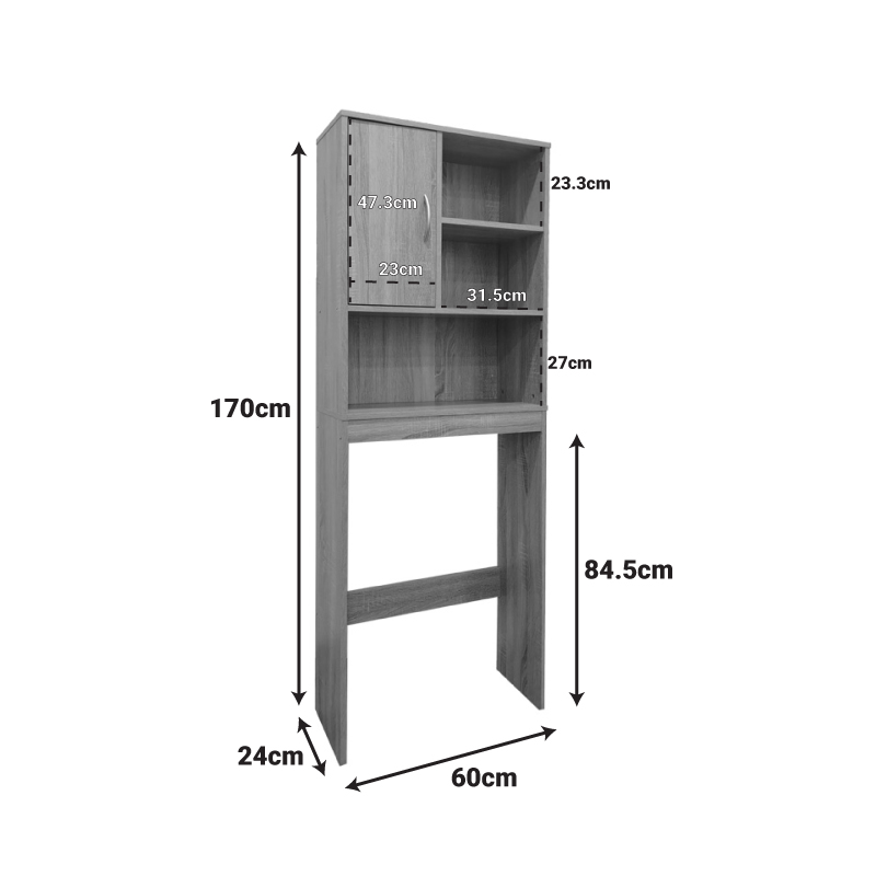 Έπιπλο μπάνιου Tazien pakoworld σε λευκή απόχρωση 60x24x168.5εκ 4