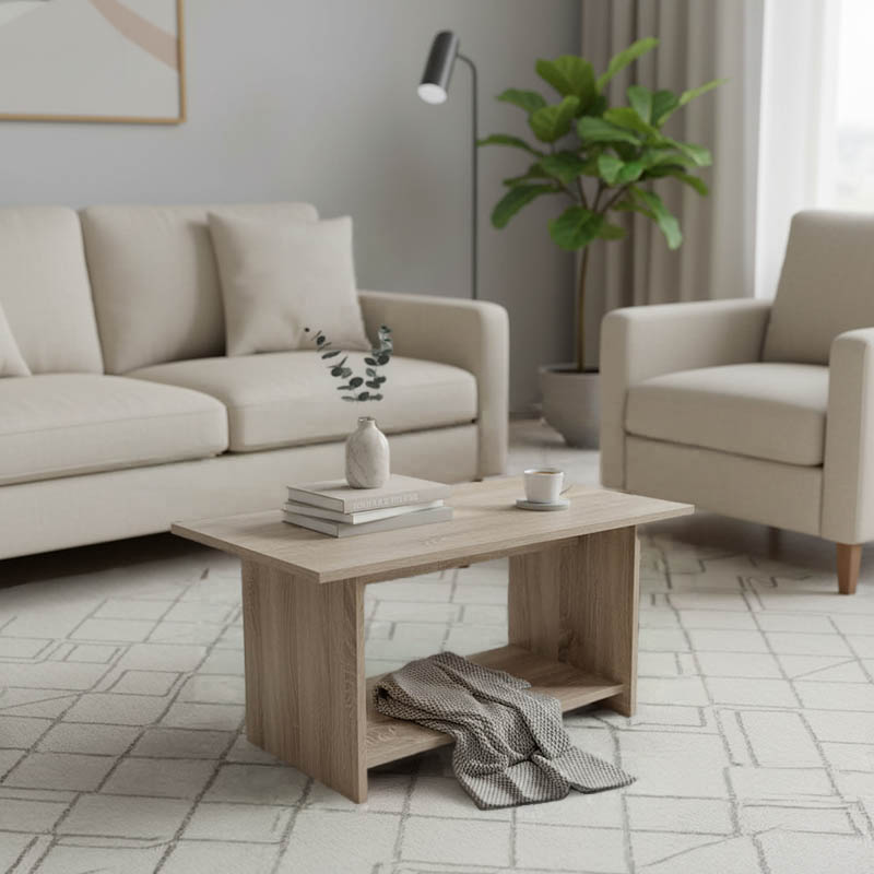 Τραπέζι σαλονιού Votalo pakoworld σε sonoma απόχρωση 80x40x42εκ 1