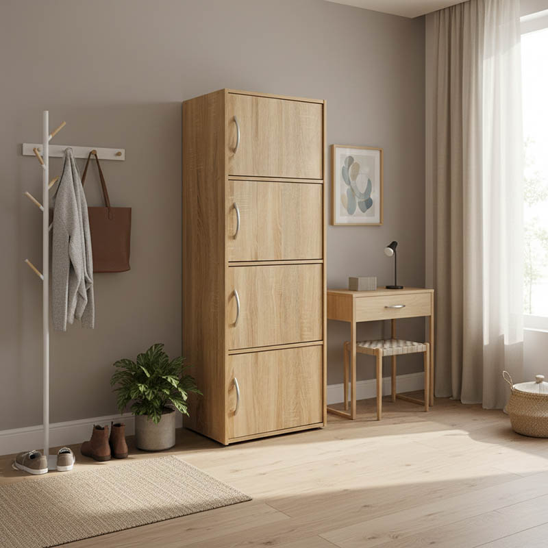 Ντουλάπι-στήλη Soline pakoworld σε sonoma απόχρωση 40x34.5x120εκ 1