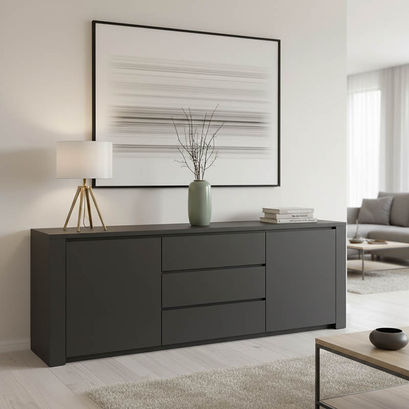 Μπουφές Kalya pakoworld σε ανθρακί απόχρωση 220x49x89.5εκ 1