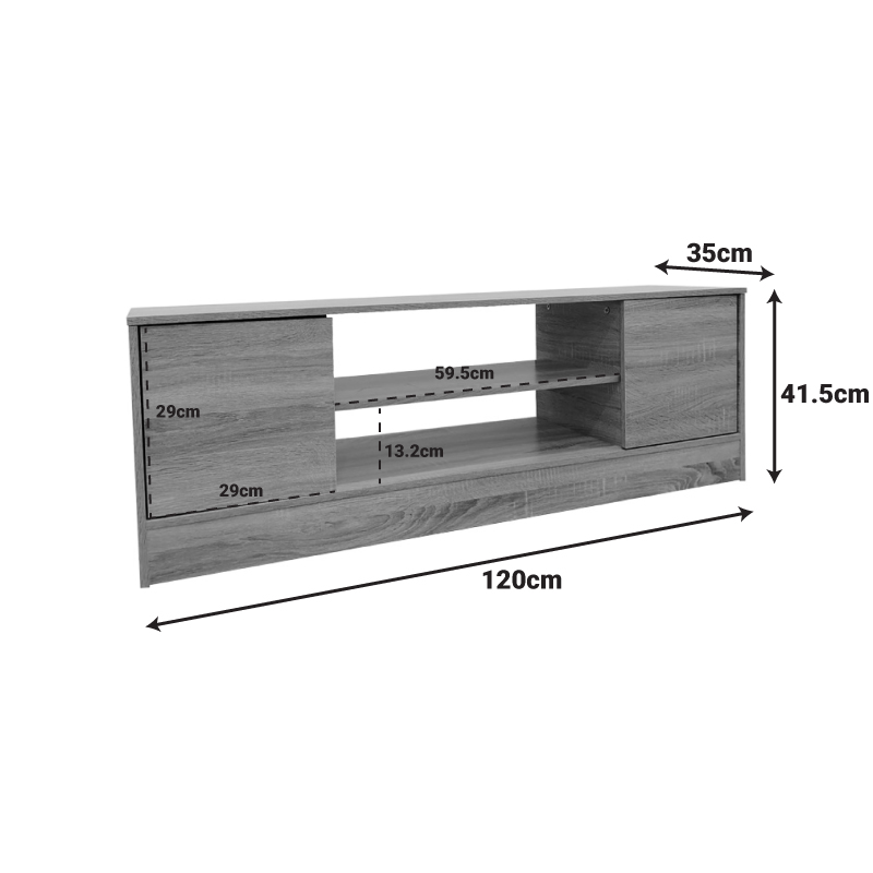 Έπιπλο τηλεόρασης Sasa pakoworld σε sonoma απόχρωση 120x35x41.5εκ 5