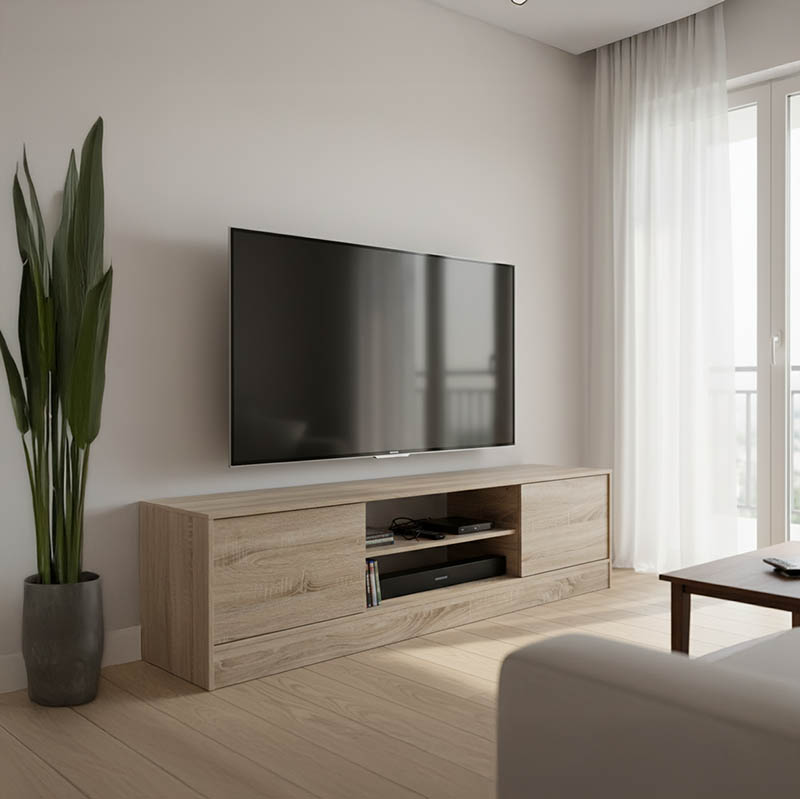 Έπιπλο τηλεόρασης Sasa pakoworld σε sonoma απόχρωση 150x35x41.5εκ 1