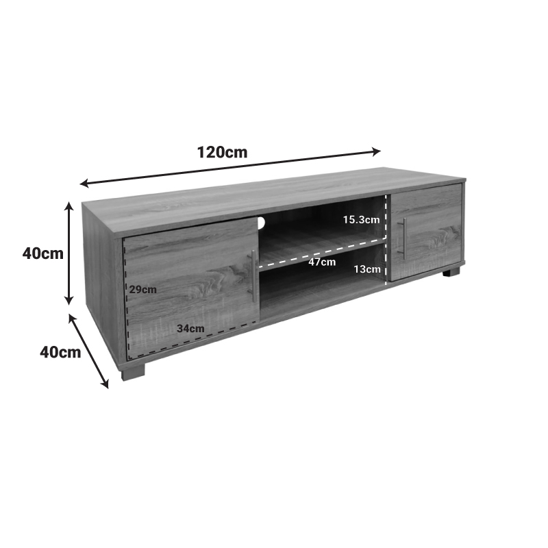 Έπιπλο τηλεόρασης Serank pakoworld σε sonoma απόχρωση 120x40x40εκ 5