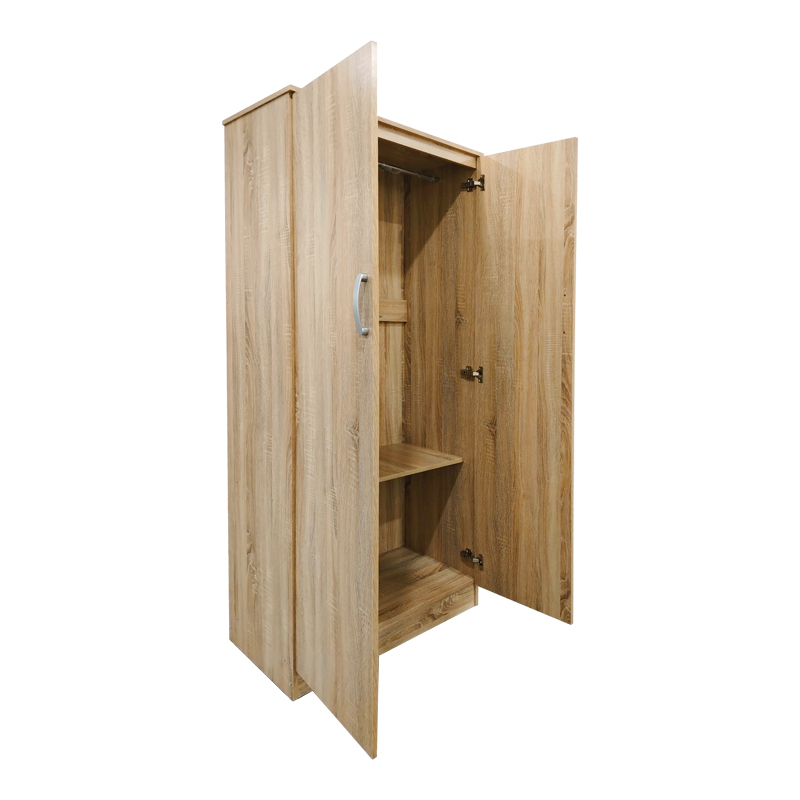 Ντουλάπα δίφυλλη Athos pakoworld σε Sonoma απόχρωση 80x42x180εκ 2