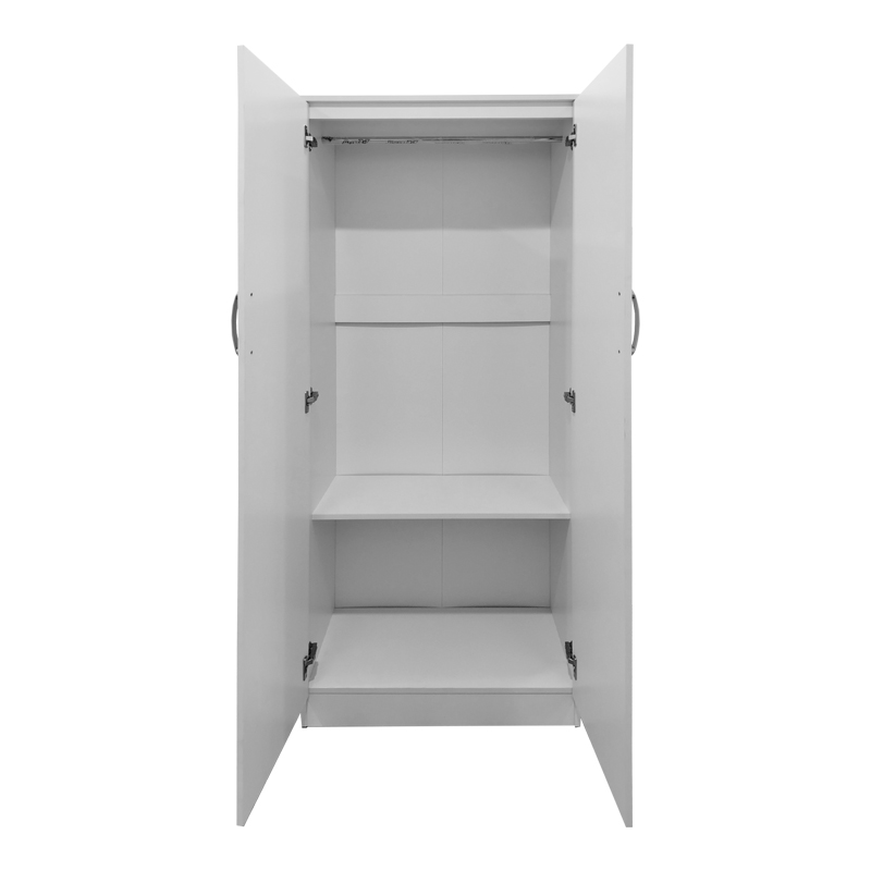 Ντουλάπα δίφυλλη Athos pakoworld σε λευκή απόχρωση 80x42x180εκ 3