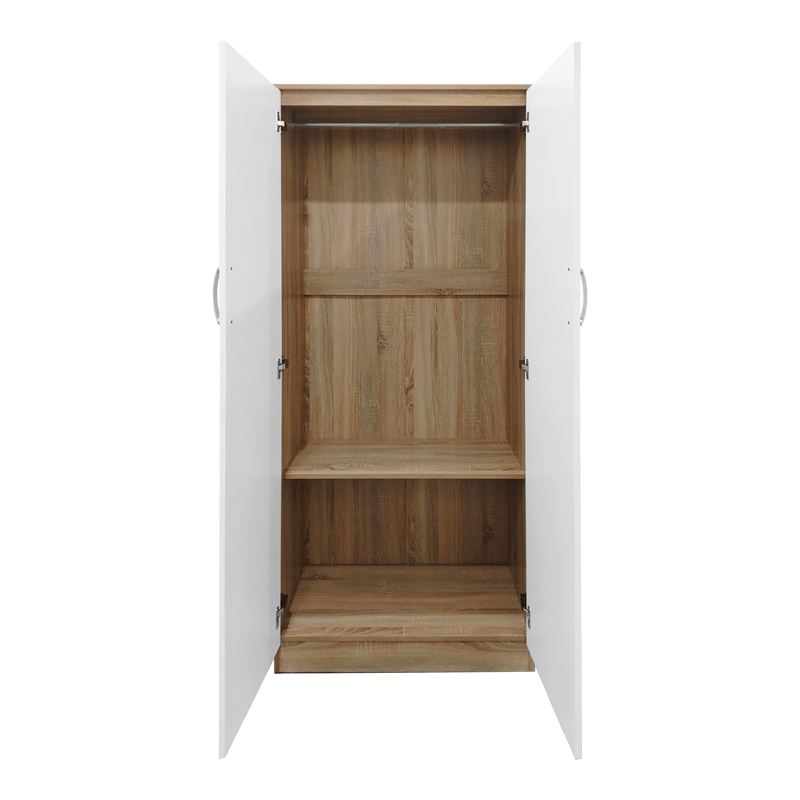 Ντουλάπα δίφυλλη Athos pakoworld σε sonoma-λευκή απόχρωση 80x42x180εκ 3