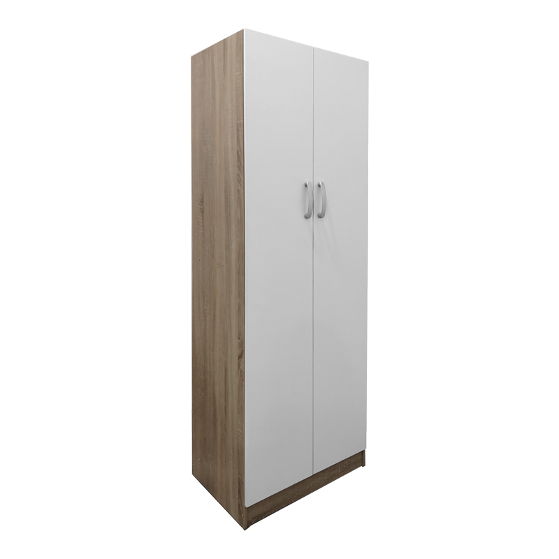 Ντουλάπα δίφυλλη Athos pakoworld σε sonoma-λευκή απόχρωση 60x42x180εκ 1