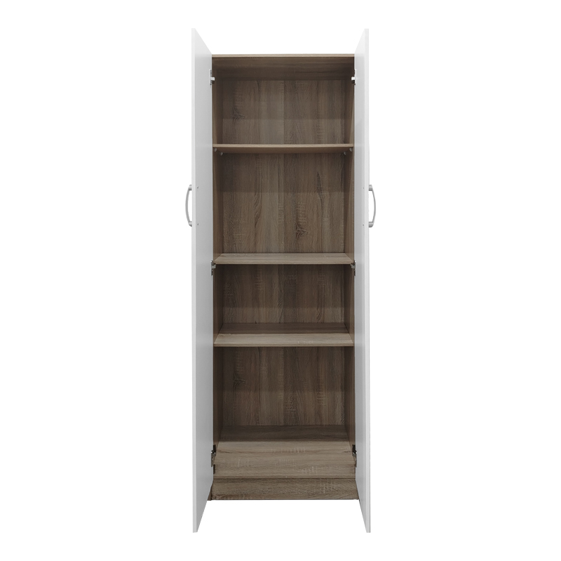 Ντουλάπα δίφυλλη Athos pakoworld σε sonoma-λευκή απόχρωση 60x42x180εκ 3