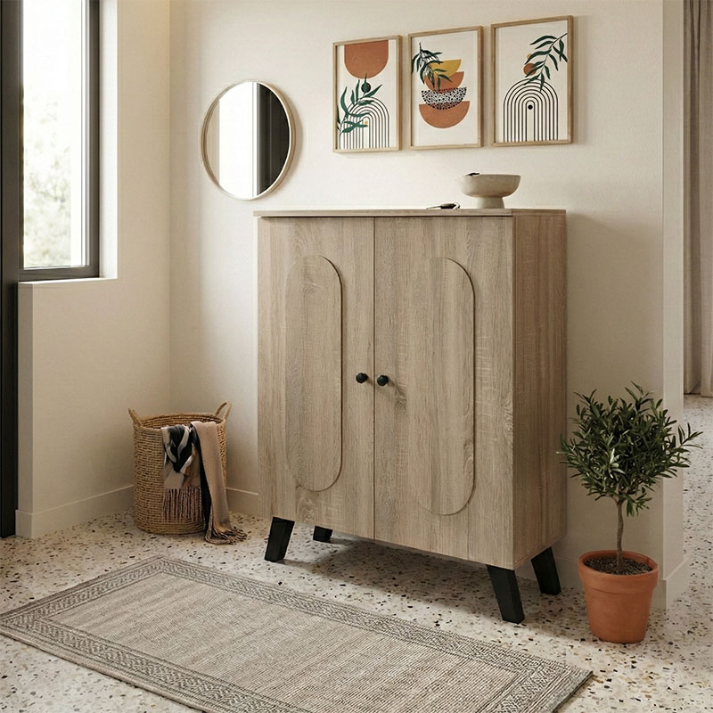 Παπουτσοθήκη-ντουλάπι Cathi pakoworld sonoma 80x34x95εκ 1