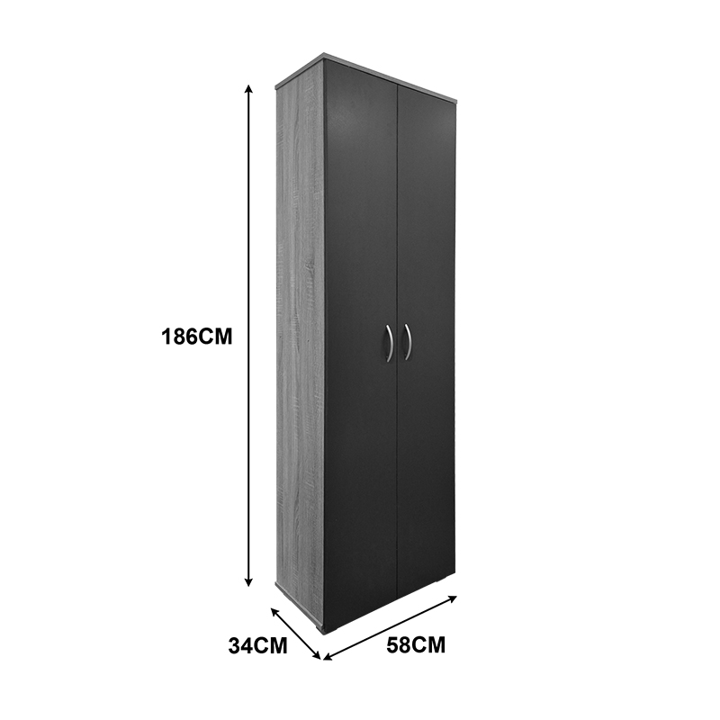 Παπουτσοθήκη-Ντουλάπα Racka pakoworld sonoma-ανθρακί 58x34x186εκ 5