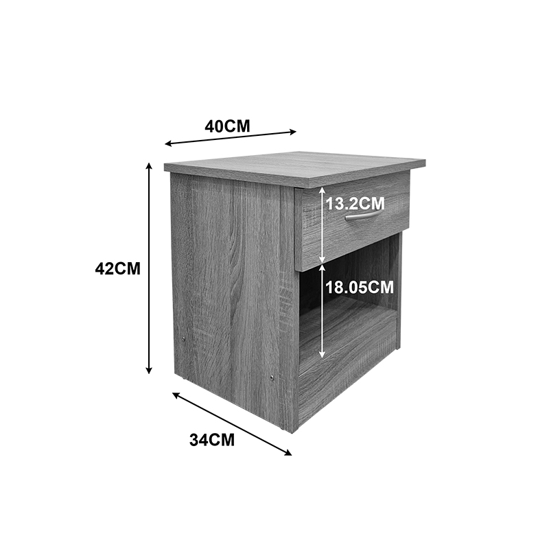 Κομοδίνο Bedy pakoworld sonoma 40x34x42εκ 5