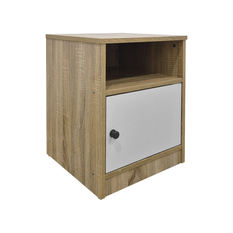Κομοδίνο Lenea pakoworld sonoma-λευκό 40x40x50εκ 1