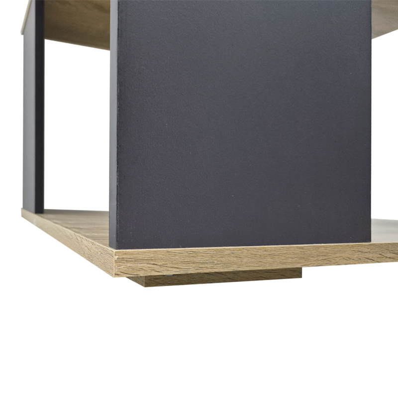 Τραπέζι σαλονιού Zelegan pakoworld sonoma-ανθρακί 60x60x39εκ 4