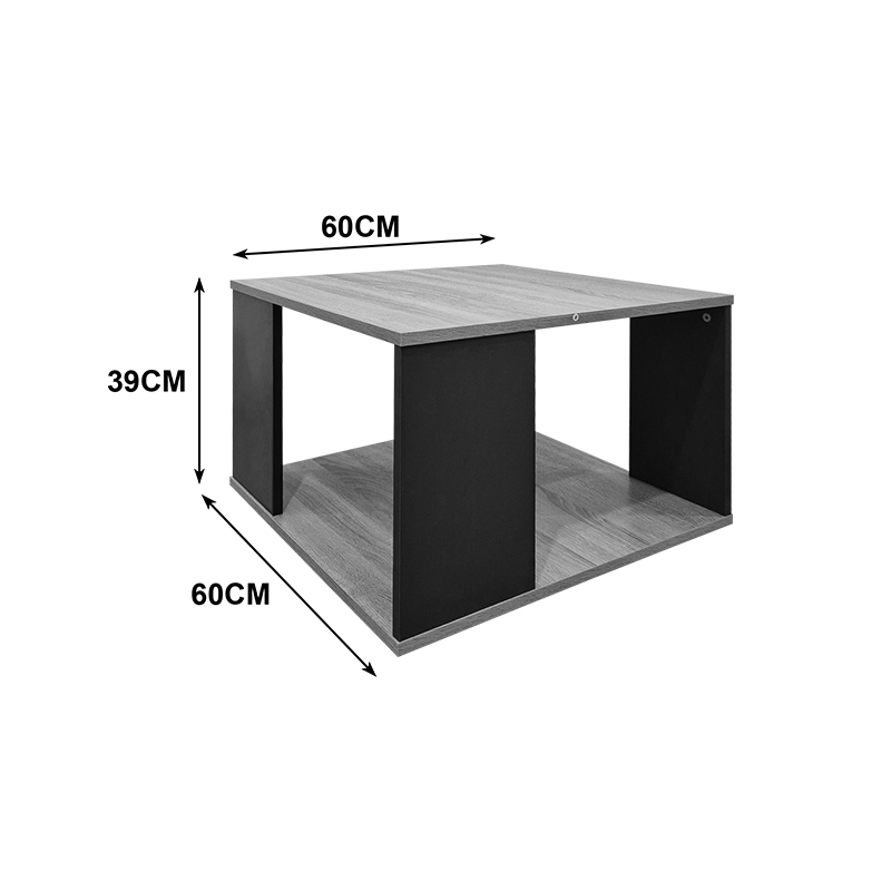 Τραπέζι σαλονιού Zelegan pakoworld sonoma-ανθρακί 60x60x39εκ 5