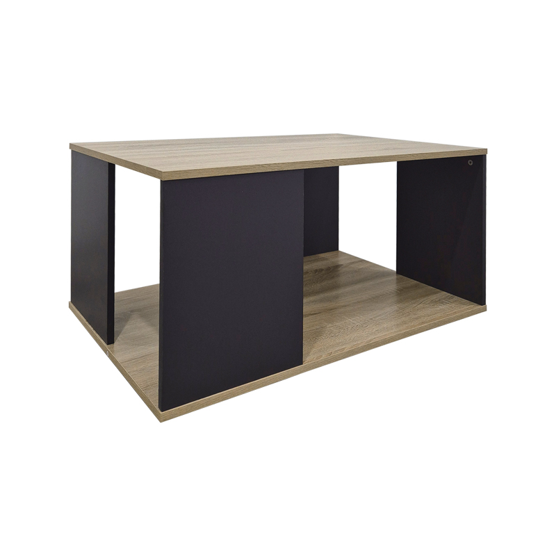 Τραπέζι σαλονιού Zelegan pakoworld sonoma-ανθρακί 90x90x44.5εκ 2
