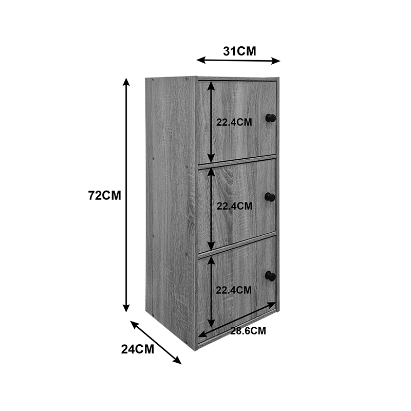 Ντουλάπα-στήλη Wirdia pakoworld sonoma 30.5x24x71.5εκ 4
