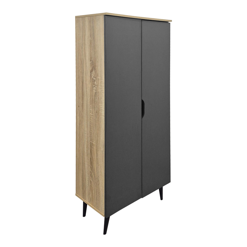 Παπουτσοθήκη-ντουλάπα Oufelia pakoworld sonoma-ανθρακί 60x32.5x134.5εκ 3
