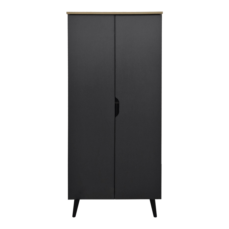 Παπουτσοθήκη-ντουλάπα Oufelia pakoworld sonoma-ανθρακί 60x32.5x134.5εκ 4