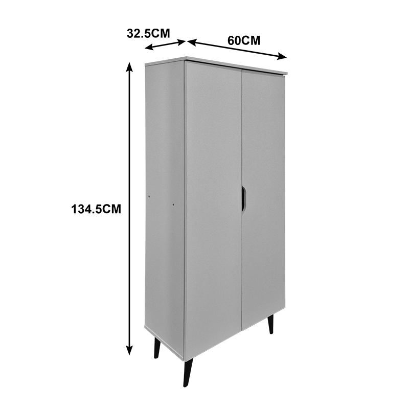 Παπουτσοθήκη-ντουλάπα Oufelia pakoworld sonoma-ανθρακί 60x32.5x134.5εκ 5