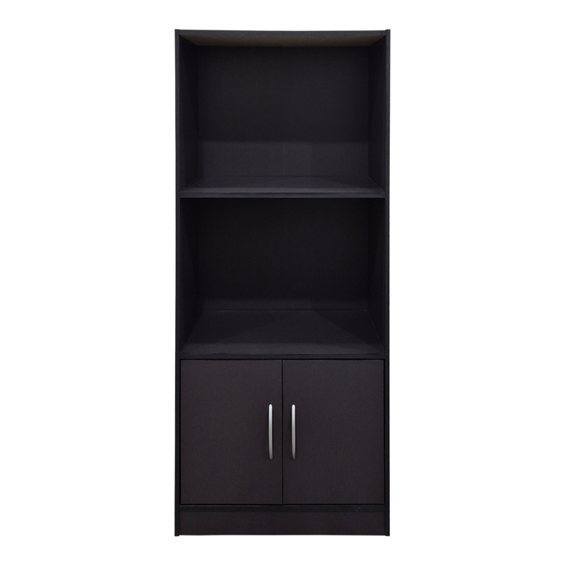 Βιβλιοθήκη Tekaro pakoworld ανθρακί 60x30x120εκ 4