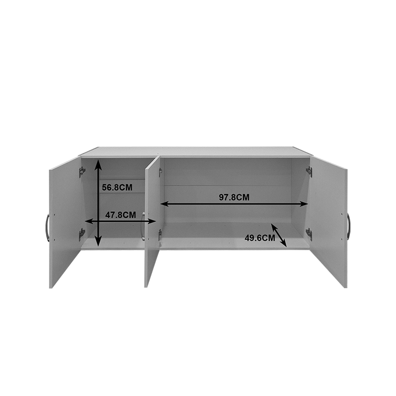 Πατάρι ντουλάπας τρίφυλλο Alvia pakoworld λευκό 150x51x60εκ 4