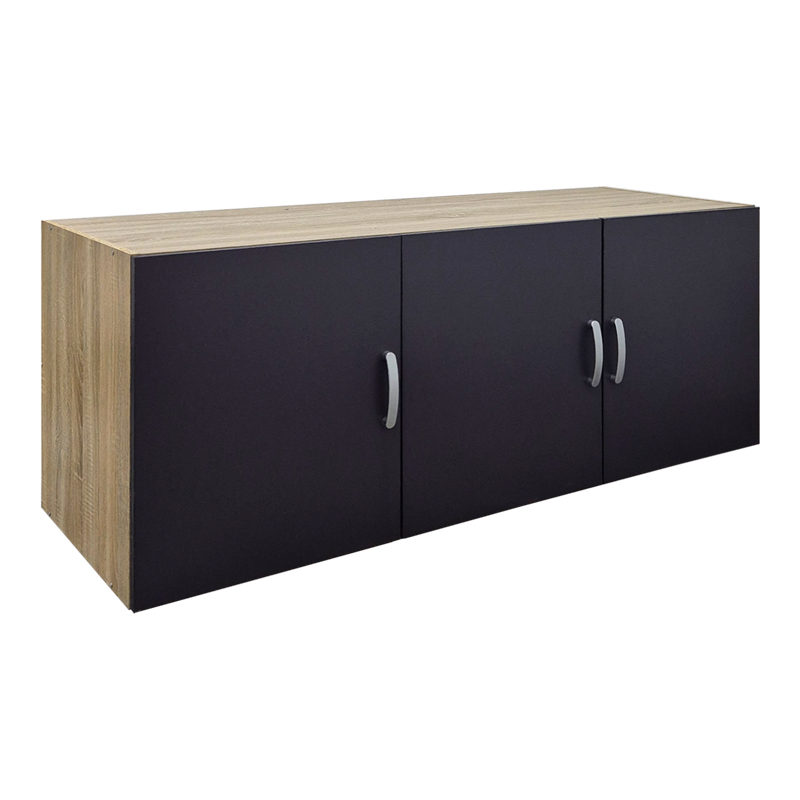 Πατάρι ντουλάπας τρίφυλλο Alvia pakoworld sonoma-ανθρακί 150x51x60εκ 1