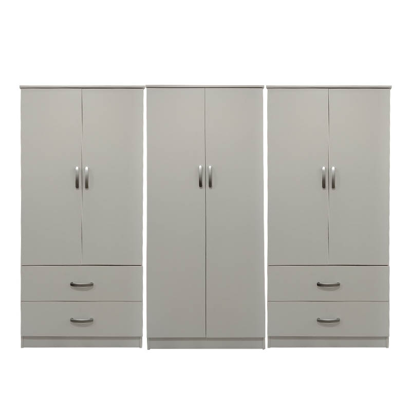 Ντουλάπα εξάφυλλη Athos pakoworld λευκή 240x42x180εκ 2