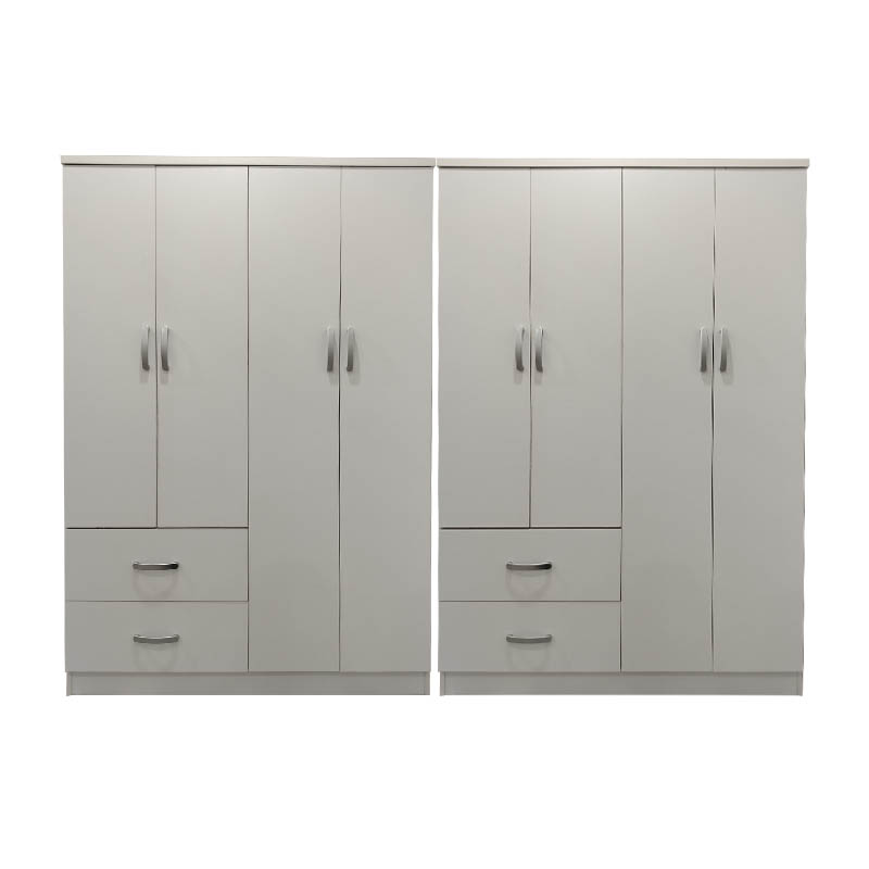 Ντουλάπα οχτάφυλλη Athos pakoworld λευκή 241x42x181εκ 3