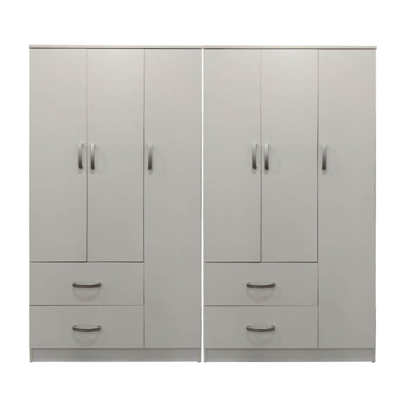 Ντουλάπα εξάφυλλη Athos pakoworld λευκή 180x42x180εκ 3