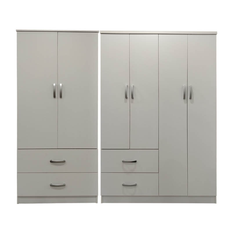 Ντουλάπα εξάφυλλη Athos pakoworld λευκή 200,5x42x180εκ 3