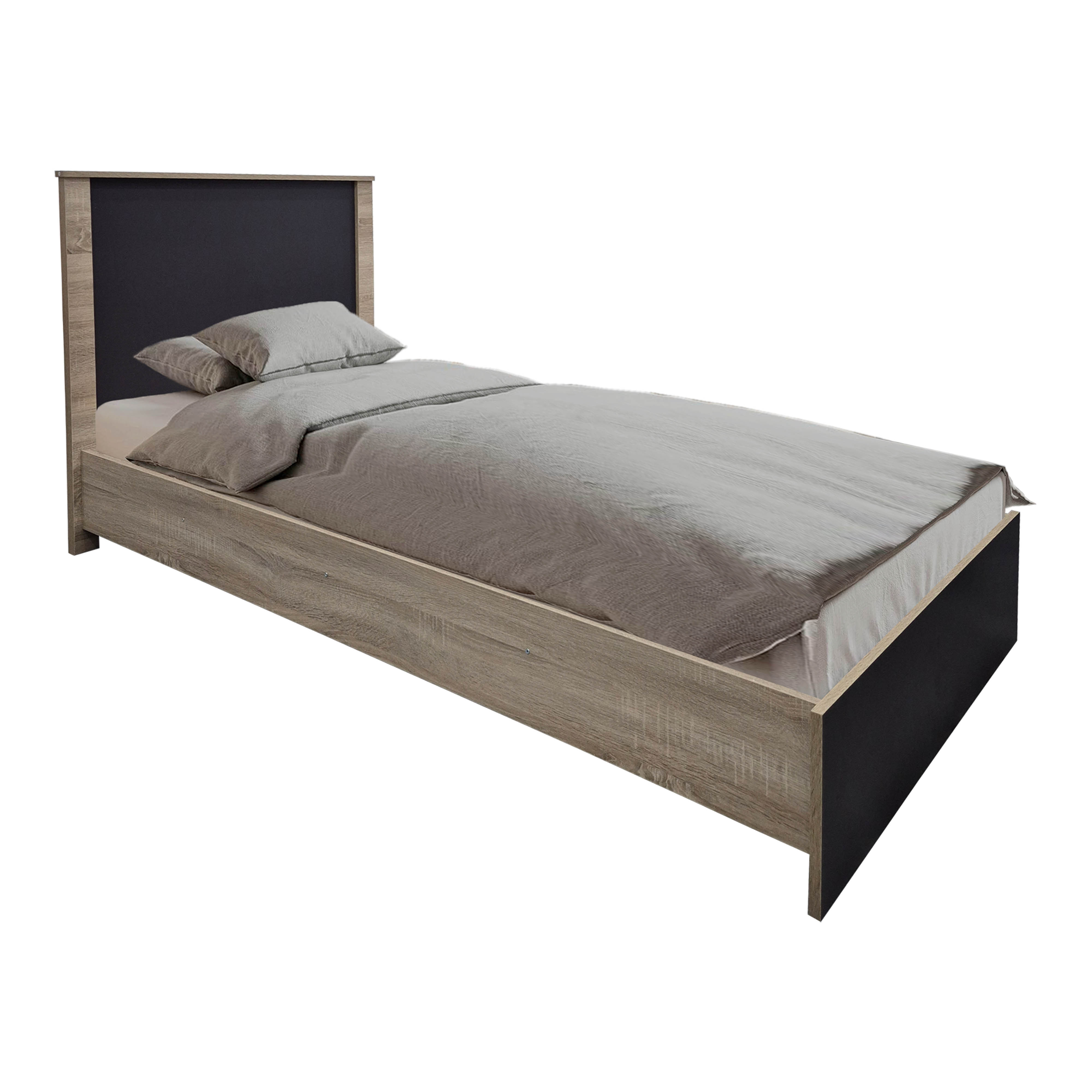 Σετ Κρεβατοκάμαρας Athos Sonoma Ανθρακί με Κρεβάτι 90x190εκ Σετ 3τεμ 2