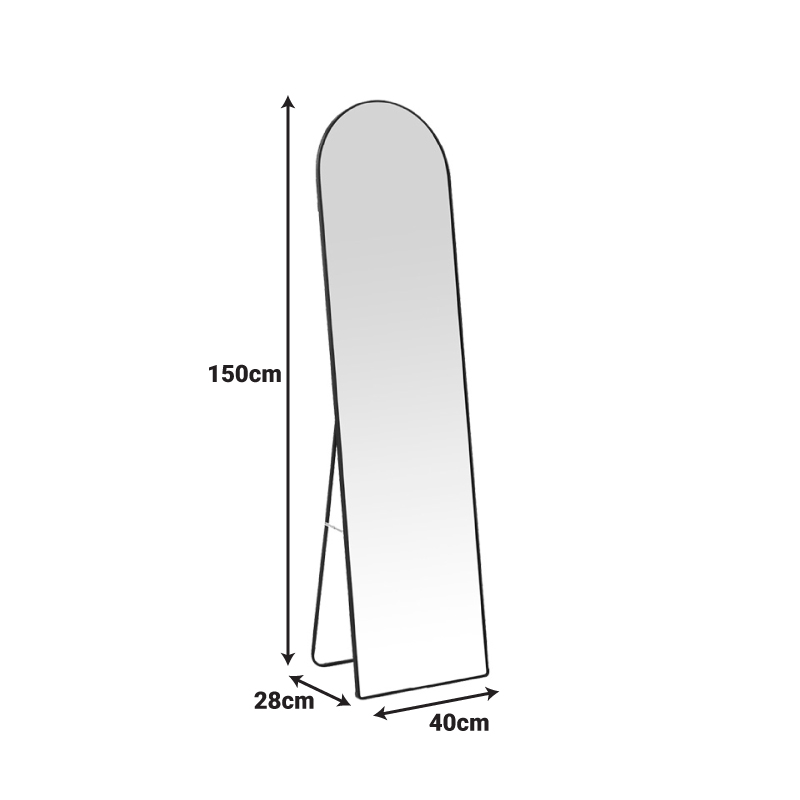 Καθρέπτης Plaza pakoworld αλουμίνιο σε μαύρη απόχρωση 40x28x150εκ 3