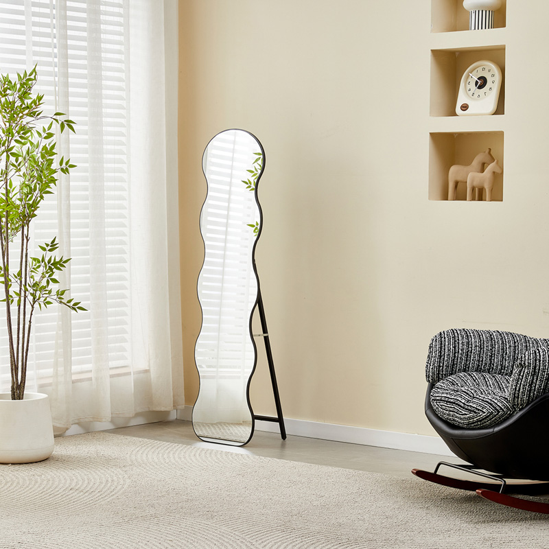 Καθρέπτης Waven pakoworld σε μαύρη απόχρωση 38x28x148εκ 2