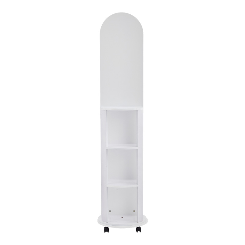 Καθρέπτης τροχήλατος Espero pakoworld mdf με ράφια σε λευκή απόχρωση Φ34x170εκ 3