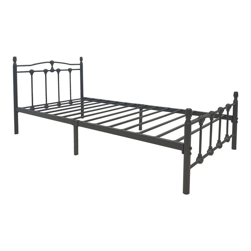 Κρεβάτι Wotso pakoworld μεταλλικό σε μαύρη απόχρωση 90x190εκ 1