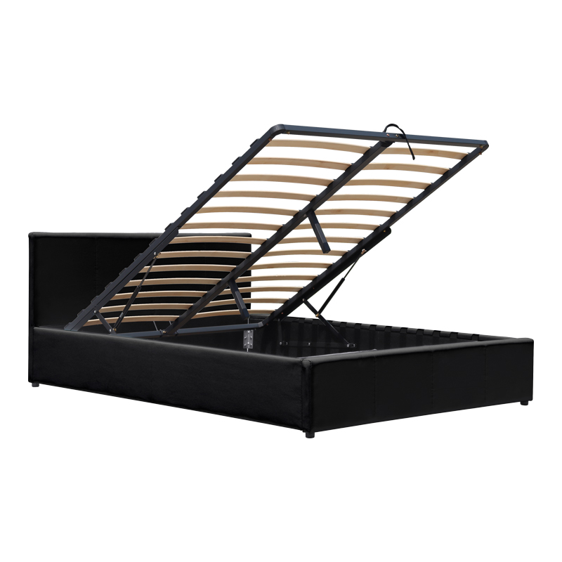 Κρεβάτι Dellia pakoworld με αποθηκευτικό χώρο pu μαύρο 150x200εκ 3