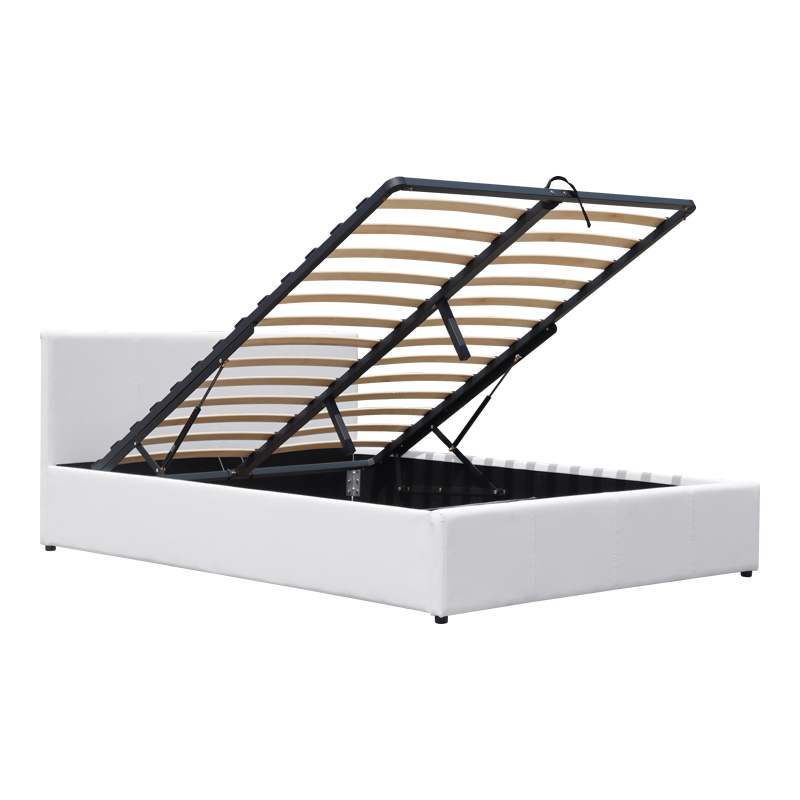 Κρεβάτι Dellia pakoworld με αποθηκευτικό χώρο pu λευκό 150x200εκ 3
