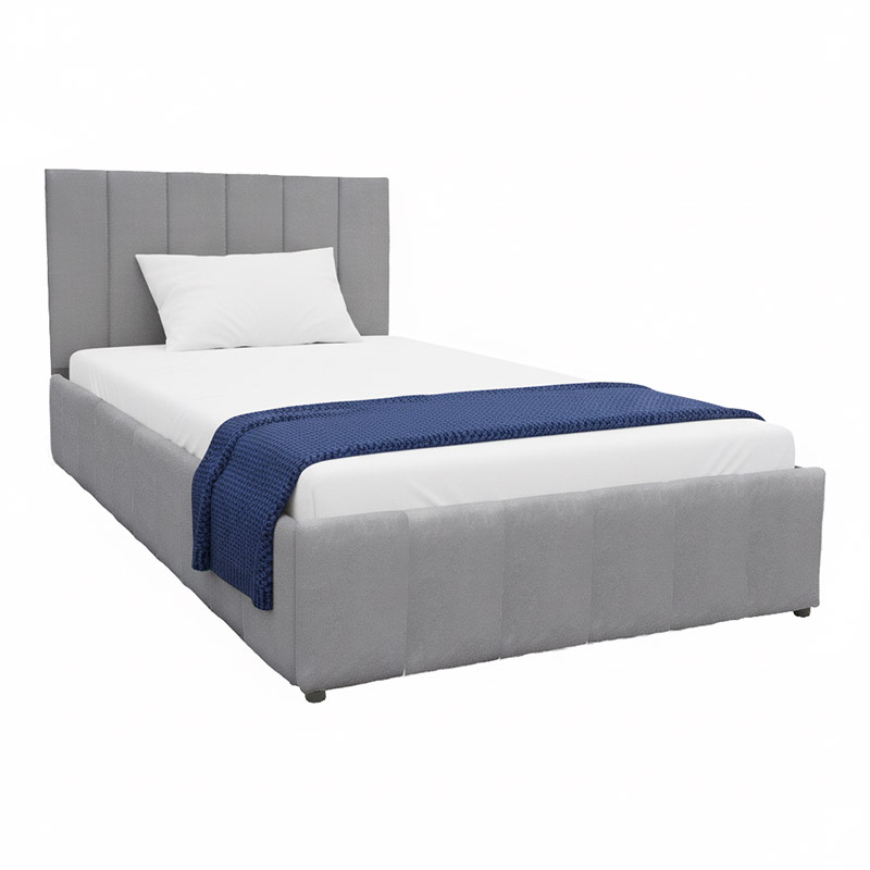 Κρεβάτι Snuggle pakoworld με αποθηκευτικό χώρο βελούδο γκρι 120x200εκ 1