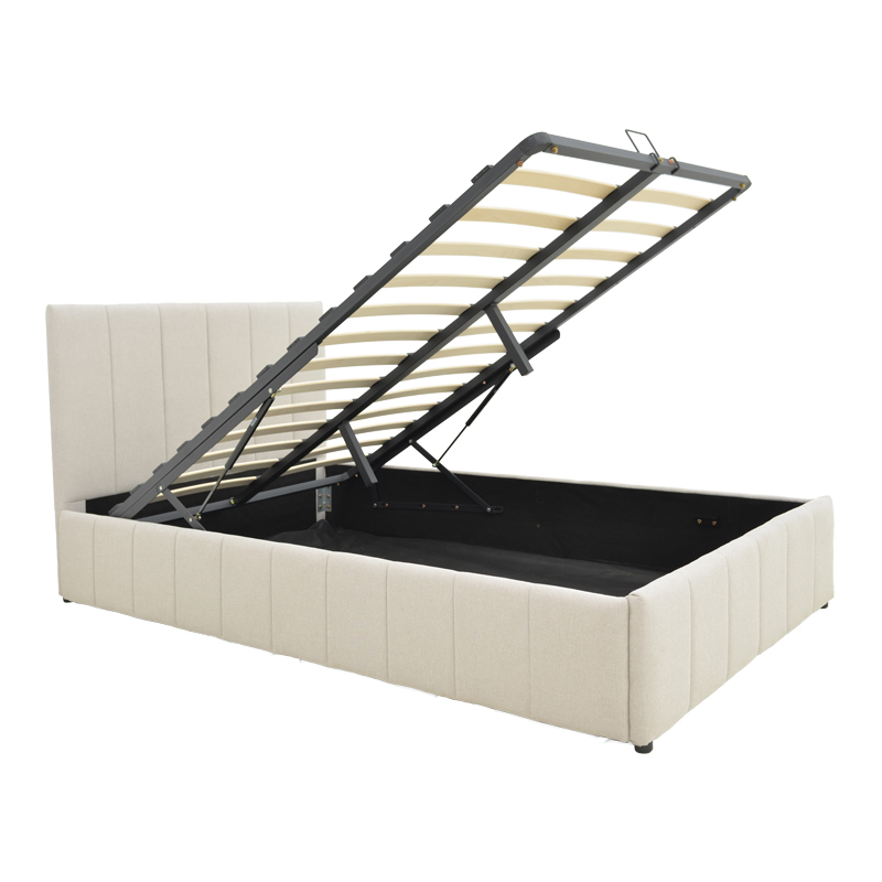 Κρεβάτι Snuggle pakoworld με αποθηκευτικό χώρο ύφασμα μπεζ 120x200εκ 2