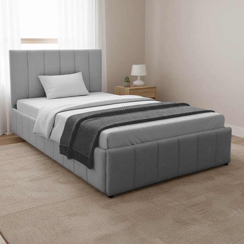 Κρεβάτι Snuggle pakoworld με αποθηκευτικό χώρο ύφασμα γκρι 120x200εκ 2