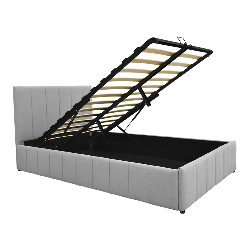 Κρεβάτι Snuggle pakoworld με αποθηκευτικό χώρο ύφασμα γκρι 120x200εκ 3