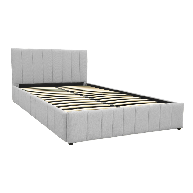 Κρεβάτι Snuggle pakoworld με αποθηκευτικό χώρο ύφασμα γκρι 160x200εκ 3